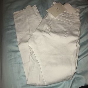 cotton on white distressed jeans raw hem